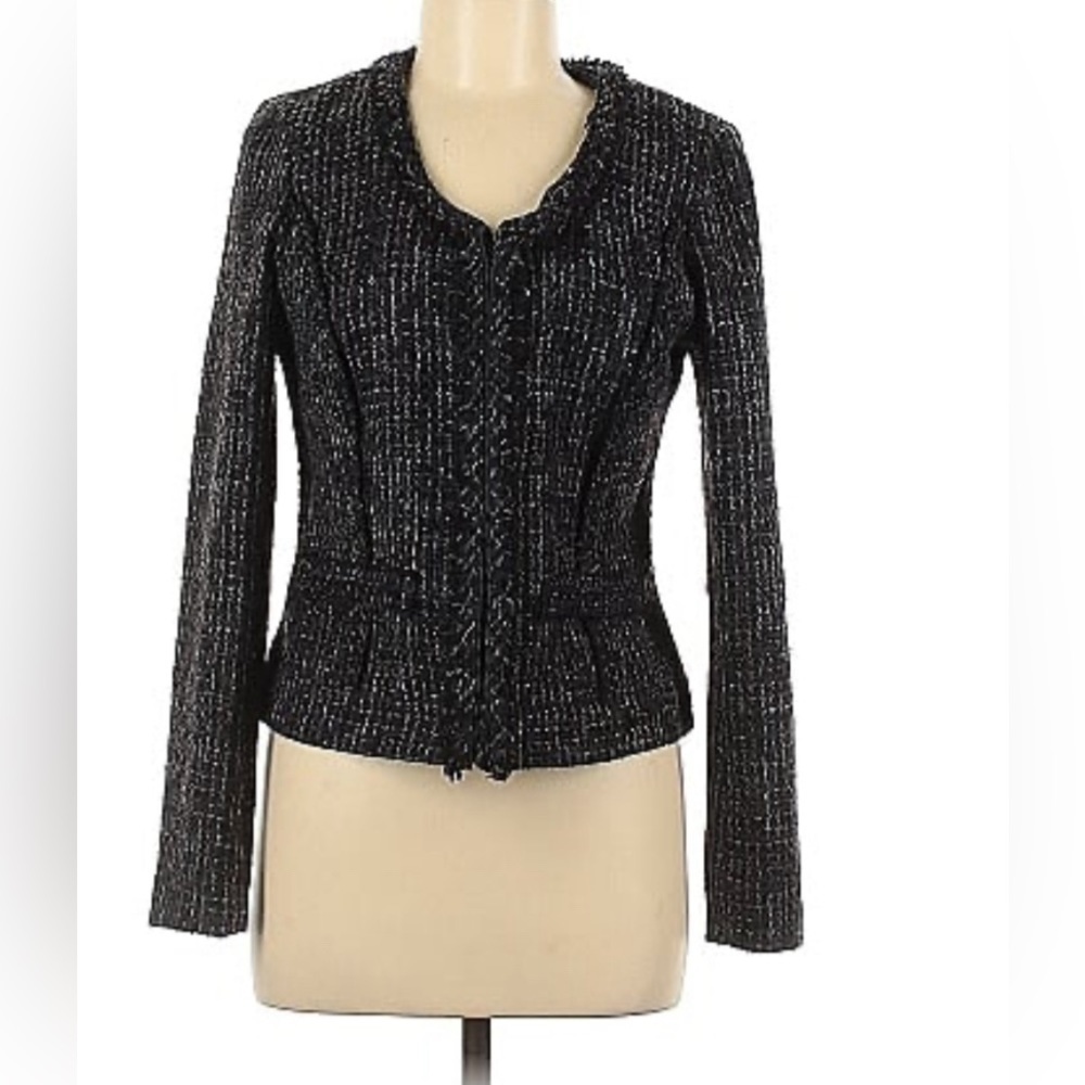 Willi Smith - Ruffled trim long sleeve cardigan.